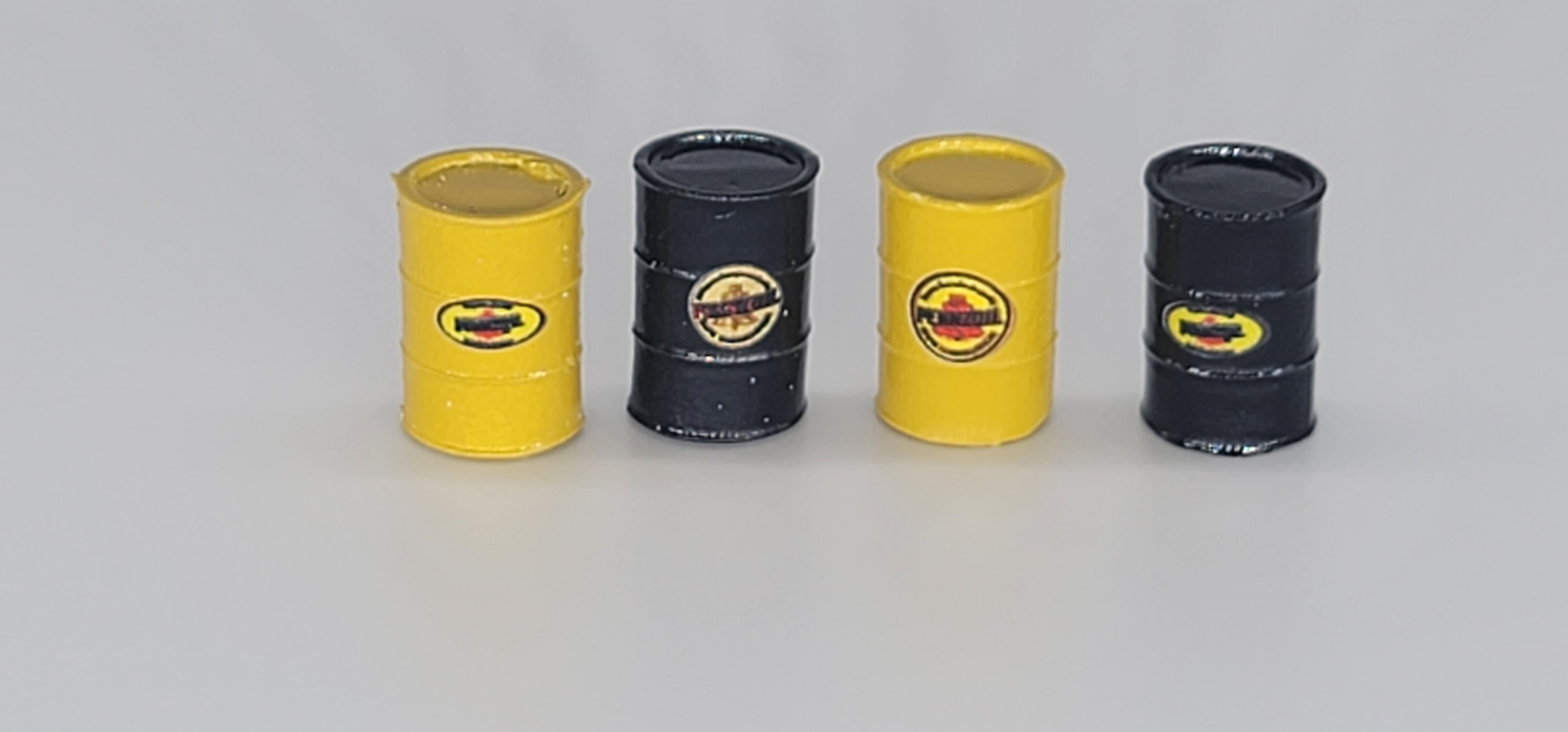 Custom Oil Barrels Pennzoil Black/Yellow (S Scale)