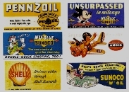 Gas Station/Oil Billboard Signs 1940's (HO Scale)