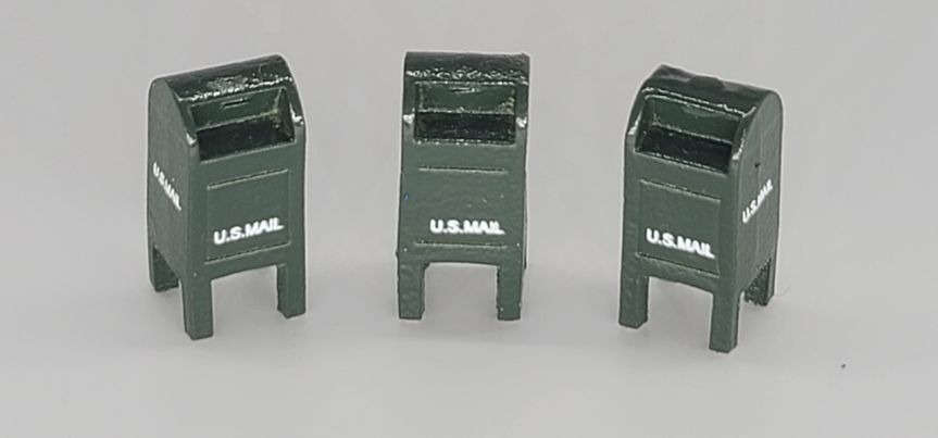 Custom U.S. Mail Street Box Pre-1955 Olive Green(3) (S Scale)