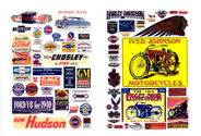 Motorcycle and Auto Posters and Signs 1900's to 1960's (HO Scale)