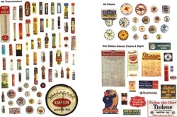 Vintage Advertising Thermometers and Clocks 1930s-50s (HO Scale)