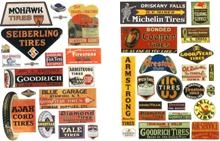 Vintage Gas Station Tire Signs 1930s-1950s (HO Scale)