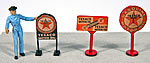 Vintage Gas Station Curb Signs Texaco (HO Scale)