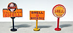 Vintage Gas Station Curb Signs Shell (HO Scale)