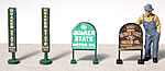 Vintage Gas Station Curb Signs Quaker State (HO Scale)