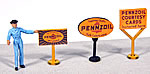 Vintage Gas Station Curb Signs Pennzoil (HO Scale)