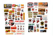 Vintage Gas Station Signs, Texaco 1930's - 50's (HO Scale)