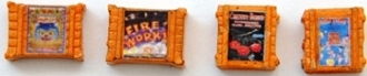 Custom Crates Fireworks Orange (4) (HO Scale)