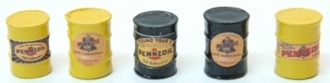 Custom Oil Barrels Pennzoil Black/Yellow (5) (HO Scale)