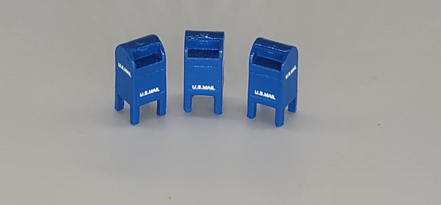 Custom U.S. Mail Street Box 1955-1971 Blue(3) (HO Scale)