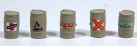 Custom Wood Kegs with Vintage Beer Labels(5) (HO Scale)