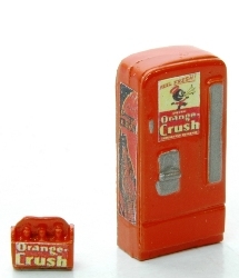 Custom Upright Soda Machine/Case Orange Crush (HO Scale)