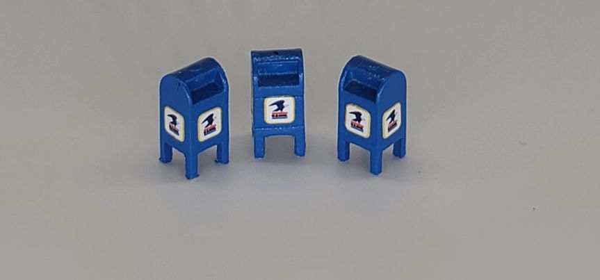 Custom U.S. Mail Street Box 1971-1992 Blue(3) (HO Scale)