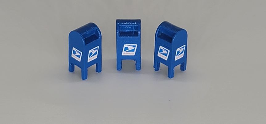 Custom U.S. Mail Street Box 1993-Present Blue(3) (HO Scale)