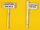 Custom Right of Way signs - Junction One Mile (HO Scale)