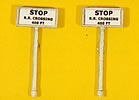 Custom Right of Way signs - Stop R.R. Crossing (HO Scale)
