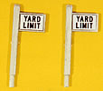 Custom Right of Way signs - Yard Limit (HO Scale)
