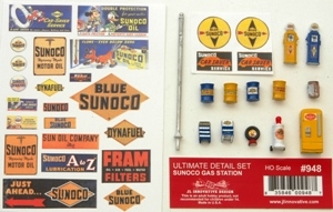 Ultimate Detail Set Sunoco Gas Station (HO Scale)